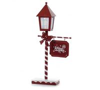 EMPOTEC Scena Natalizia Lanterna Lampione Lampada Rosso Merry Christmas con Luci LED Decorazione da Pavimento in Metallo e PVC Idee Regalo Natale 53x24x10cm