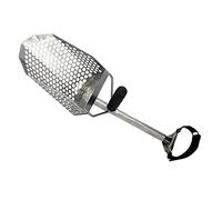 EMPOTEC SE-11 Pala Traforata Setaccio in Acciaio Inox con Pratico aggancio all'avanbraccio Comodo Leggero Sand Scoop per Mare Sabbia Spiaggia per Metal Detector o Ricerche