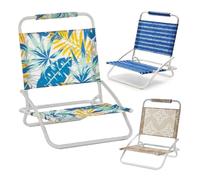 EMPOTEC Sedia Mare Pieghevole Spiaggina Sdraio Poltrona Acciaio Resistente Spiaggia Piscina Giardino Campeggio Dimensione h61x51x45 cm Facile da Trasportare COLORI ASSORTITI