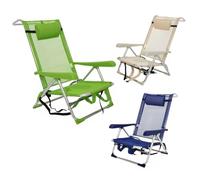 EMPOTEC Sedia Mare Spiaggina Sdraio Poltrona Pieghevole Acciaio Resistente con Cuscino Spiaggia Piscina Giardino Campeggio Dimensioni h77x62x53 cm COLORI ASSORTITI
