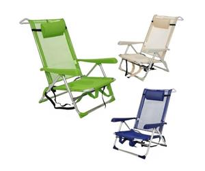 EMPOTEC Sedia Mare Spiaggina Sdraio Poltrona Pieghevole Acciaio Resistente con Cuscino Spiaggia Piscina Giardino Campeggio Dimensioni h77x62x53 cm COLORI ASSORTITI