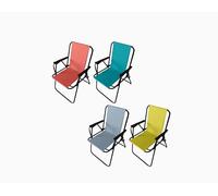 EMPOTEC Sedia Sdraio da Mare Giardino Pieghevole, Struttura in Acciaio, Tessuto in Poliestere, Portata 100kg, Colori Assortiti (1pz)