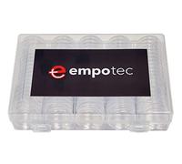 EMPOTEC Valigetta Porta Monete Custodia 100pz Box Scatola in Plastica Trasparente Contenitore Collezione Protettiva Porta Reperti Antichi Restaurati
