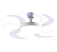 EMPOTEC Ventilatore 4 Pale a Scomparsa 30W a Soffitto con Luce 48W e 6 Velocità con Telecomando Flusso 5500-6500 m3/h Silenzioso Camera da Letto Cucina Sala