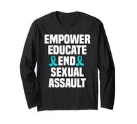 Empower Educate End Sexual Assault Awareness - Nastro color foglia di tè Maglia a Manica