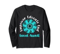 Empower Educate End Sexual Assault, nastro floreale color verde acqua Maglia a Manica