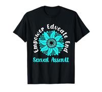 Empower Educate End Sexual Assault, nastro floreale color verde acqua Maglietta