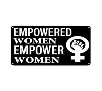 Empowered Women Empower Women Targa in metallo Mind Your Own Uterus Targa in alluminio 15,2 x 30,5 cm in stile retrò antiruggine per caffetterie, bar, pub, negozi, grotte degli uomini