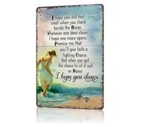 Empowering Metal Tin Sing Believe In Yourself Affirmation Wall Art for Office Cubicle Workspace Decor 8 X 12 inch