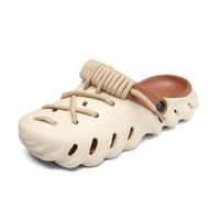 EmpressStride Zoccoli estivi da uomo, leggeri e morbidi, con lacci. Adatti a casa, in spiaggia e in gita, un'ottima scelta for la vita in famiglia.(Khaki,38/39 EU)