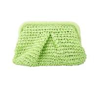 Emprier Pochette in paglia da donna con nuvola, borsa a tracolla in paglia, borsa a tracolla estiva da spiaggia, Verde, Taglia unica