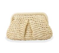 Emprier Pochette in paglia da donna con nuvola, borsa a tracolla in paglia, borsa a tracolla estiva da spiaggia, Beige, Taglia unica