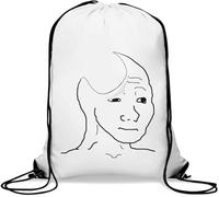 Empty Head Brainless Wojak - Sacca da palestra casual, con coulisse, colore: Bianco