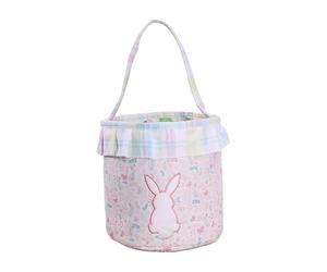 Empty Rabbit Basket For Candy - Easter Basket With Pom-Pom Tail Bunny Bucket | Easter Sneakers Bunny Cloth Cute For Kids Boys Girls Chocolate Candy Toys Snack Stuffers Party Spring Holiday Birthday