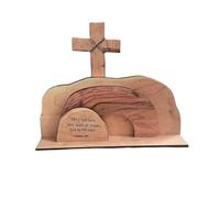 Empty Tomb Easter Scene | Legno Cross Set,Cross Decoration Jesus Tray, Wooden Sign Tiered Tray