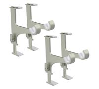 Empyr 2 supporti senza foratura, per asta per tende, diametro 20 - 28 mm, fissaggio senza asesia, su baule di tapparelle, altezza 14 - 24 cm, colore grigio, 4 supporti