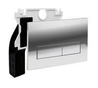 Empyreal Placca Controllo per Geberit Duofix Sigma/Delta/BASIC Cromo | Comando per Doppio Scarico, Portane uno Scivolo di Alimentazione per Pastiglie di Pulizia
