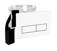 Empyreal Placca di controllo, Comando compatibile con Geberit Duofix Sigma/Delta/BASIC per doppio scarico, Portane uno Scivolo di alimentazione per pastiglie di pulizia(Bianco Opaco)