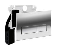 Empyreal Placca di controllo, Comando compatibile con Geberit Duofix Sigma/Delta/BASIC per doppio scarico, Portane uno Scivolo di alimentazione per pastiglie di pulizia(Cromo)