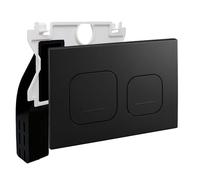 Empyreal Placca di scarico WC Compatibile con Geberit Duofix Sigma e Delta|115610001 Scivolo per pastiglie pulitrici|Doppia scarico|246 x 164 mm（Nero Opaco）
