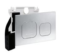 Empyreal Placca di scarico WC Compatibile con Geberit Duofix Sigma e Delta|115610001 Scivolo per pastiglie pulitrici|Doppia scarico|246 x 164 mm（Argento Opaco）