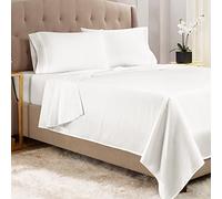 Empyrean - Set di lenzuola per letto king size, super morbide, in microfibra spazzolata, per letti king size, lussuose lenzuola bianche per letto king size, con 4 cinghie elastiche agli angoli, 4