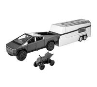 EMRGAZQD Veicoli a Motore in Scala 1/24 Adatto For Tesla Cybertruck Modello Di Auto Pressofuso In Lega Tirare Indietro Camioncini Veicoli Pressofusi Modello di Auto Replica(Black)