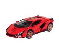 EMRGAZQD Veicoli a Motore in Scala 1:32 for Lamborghini Sian in Miniatura, Modello di Auto Pressofusa in Lega di Zinco Statica Ornamenti for Vetrine Modello di Auto Replica(Red)