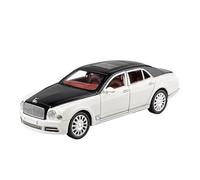 EMRGAZQD Veicoli a Motore in Scala Modellino di Auto Pressofusa in Lega Statica in Scala 1:24 for Bentley Mulsanne Squisiti Ornamenti da Scrivania Come Souvenir Modello di Auto Replica(White)