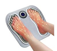 EMS Foot Stimulator - Multiple Mode Deep Tissue Massager Pad For Relaxation Circulation, Rechargeable Device With Adjustable Intensity, Body Care Tool For Men Women Yoga Studio Workplace, White Gray