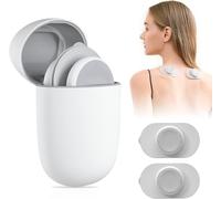 EMS Muscle Stimulator Wireless Muscle Massager with Charging Case, 2 Pods & Reusable Gel Pads, 6 Massage Modes, 16 Intensity Levels, Portable Body Relaxation Device for Home Office Gym Travel