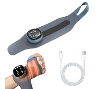 EMS & TENS Massaggiatore da polso con calore, senza fili, massaggiatore elettrico, massaggiatore a mano, supporto per polso, tendinite, 9 forze, 5 modalità (L-16-22 cm)