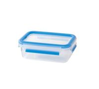 Emsa 508538 rettangolare contenitore di alimento con coperchio, 0.55 litri, trasparente / blu, Clip & Chiudi