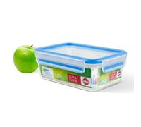 Emsa 508540 Clip & Close rectangular food storage container 1 litre, transparent