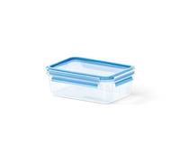 Emsa 508540 rettangolare contenitore di alimento con coperchio, 1.0 litri, trasparente / blu, Clip & Chiudi