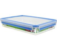 Emsa 508545 rettangolare contenitore di alimento con coperchio, 2.6 litri, trasparente / blu, Clip & Chiudi