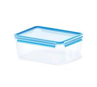Emsa 508546 rettangolare contenitore di alimento con coperchio, 3.7 litri, trasparente / blu, Clip & Chiudi