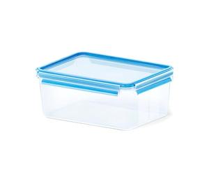 Emsa 508546 rettangolare contenitore di alimento con coperchio, 3.7 litri, trasparente / blu, Clip & Chiudi