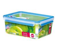 Emsa 508546 rettangolare contenitore di alimento con coperchio, 3.7 litri, trasparente / blu, Clip & Chiudi