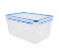 Emsa 508548 Contenitore per alimenti rettangolare con coperchio, 8,2 litri, trasparente / blu, Clip & Chiudi
