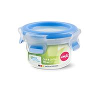 Emsa 508550 rotonda contenitore di alimento con coperchio, 0.15 litri, trasparente / blu, Clip & Chiudi