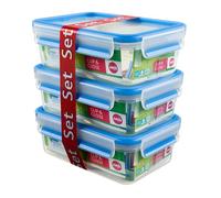 EMSA 508558 recipiente per cibo Rettangolare Scatola 1 L Blu, Trasparente 3 pz