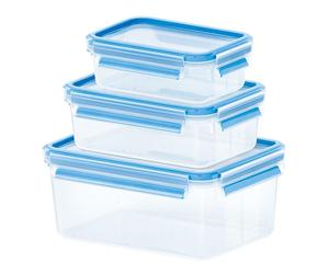 EMSA 508566 recipiente per cibo Rettangolare Set Trasparente 3 pz NEW