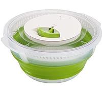Emsa Basic Centrifuga Pieghevole Insalata, 4 l, in Plastica/Silicone, Trasparente/Verde