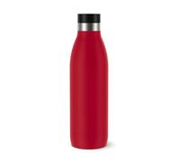 Emsa Bludrop N31129 - Borraccia da 0,7 litri, 100% ermetica, chiusura Quick-Press, ergonomica a 360°, calda 12 ore, fresca 24 ore, facile da pulire, in acciaio inox, verniciatura a polvere, rosso