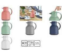 EMSA Samba N4010800 Caraffa Termica, 1 Liter, Plastica Vetro, Wave, Acciaio Inossidabile, Onda Menta