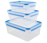 Emsa Clip & Close 017032508567 Contenitore Salvafreschezza, Plastica, Set 3 Pezzi, 1 l, 2.3 l e 3.7 l