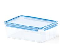 Emsa Clip & Close - 508547 Contenitore per alimenti rettangolare con coperchio, 5.4 litri, Trasparente/Blu