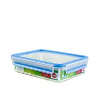 Emsa Contenitore per alimenti 508542 rettangolare 1,2 litri trasparente/blu Clip & Chiudi