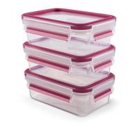 Emsa Food Clip&Close Contenitore Salvafreschezza Trasparente Rosa 0,55 Litri Set